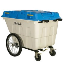 대용량 이동식 쓰레기통 펜션 캠핑장 대량 수거 매장, 그레이 커버x 400L