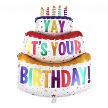 생일 케이크 풍선 1m 홈파티 데코 케익 풍선 생일파티, 2개, 혼합색상