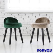 Foryou496 홈카페가 로망이라면! 벨벳 원목 스툴 의자 야외 인테리어, 그린, 상세페이지 참조