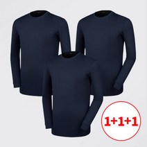 [이지바이] (총 세 장!!!!) 남성 겨울 라운두툼 핫 히팅 기모 라운드 티셔츠
