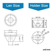 카메라 렌즈 필터 50 대몫 5 8 10 15 25 30 45 60 90 도 LED 렌즈 20mm PMMA 브래킷 DIY 1W 3W 5W 높은 전, 04 15 Degree_01 Black Bracket