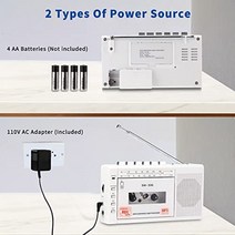 레트로 빈티지 미국 플레이어 휴대용 카세트 및 레코더 카세트-MP3 디지털 변환기 USB 및 마이크로 SD 카드 지원-627998