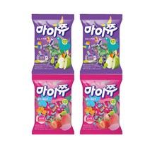 크라운 마이쮸 딸기+복숭아 284gx2p+포도+사과 284gx2p, 1세트