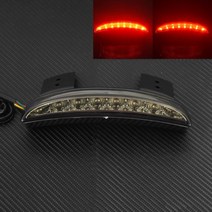 오토바이 led 리어 펜더 브레이크 번호판 테일 라이트 running stop lamp light for harley sportster xl 883 1200 iron, 스모크 펜더 라이트