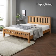 해피리빙 고무나무 원목 슈퍼싱글 퀸 침대 프레임, 01.슈퍼싱글 (SS), 03.독립 50T볼라텍스 매트리스
