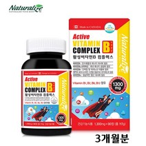 활성형 비타민B 컴플렉스 고함량 비타민b군 영양제 복합체 b1 b2 b6 b12 비오틴 엽산 나이아신 판토텐산 피리독신 리보플라빈 비타민비 활력 에너지 효능 추천, 1통, 1350mgx90정