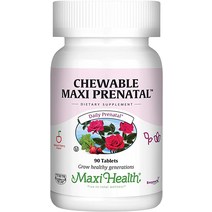 Maxi-Health 씹을 수 있는 산전 비타민 - 25가지 이상의 필수 비타민과 미네랄 임산부와 수유부 여성을 위한 의사 처방 90개
