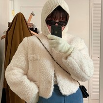 [레티고] 뽀글 트위드 크롭 자켓