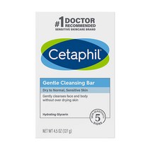 Cetaphil Gentle Cleansing Bar 세타필 비누 젠틀 클렌징바 페이스 & 바디 127g (4.5oz) 6개입