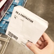 파티냅킨 IKEA 이케가 판타스 큰사이즈 서양 요리 종셋트 플라워 프린팅 식사 티슈 사각형 손수건 종이 2629278526, 정 사각형, 판타스 화이트 24x24cm50 건