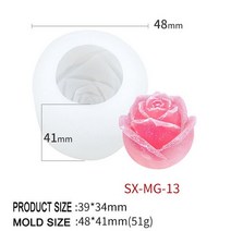 꽃몰드 캔들 원형 하트 토끼 실리콘 수제 3D 연꽃 모양의 실리콘 촛불 금형 아로마 테라피 모란 비누 모델, 06 SX-MG-13