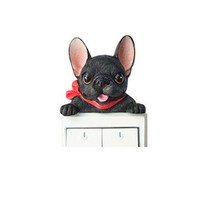 필템 강아지 데코 피규어 스티커 콘센트커버 스위치커버 홈인테리어, 2.흑구데코피규어