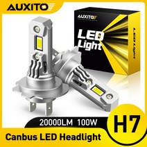 AUXITO-H7 터보 LED Canbus 헤드램프 전구 2 개 20000LM 100W 고출력 H7 헤드라이트 오류 없음 11 미니 사이즈 자동차 조명 12V, [01] With Fan, 01 With Fan_01 H7, 2개
