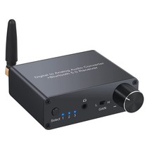 Bluetooth 호환 수신기 외부 Bluetooth 호환 안테나가있는 192kHz 디지털-아날로그 오디오 변환기, [01] Black