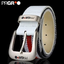 남녀 골프밸트 유명브랜드 PRGR 골프벨트 남성 골프 패션 볼 벨트 허리끈 소가죽 캐주얼, 01 흰색