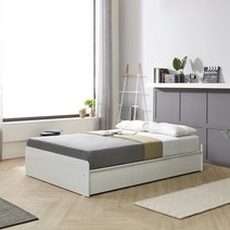 노랑나무 릴리 헤드없는 무헤드 높은 수납 침대 프레임 SS Q, 릴리 무해드 침대 (높이300mm), LPM 화이트(유광)