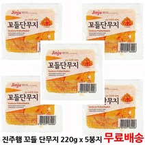 진주햄 진주 꼬들 단무지 220gx5개 (아이스박스포장)쫄깃 치자 단무지, 1개, 1ml