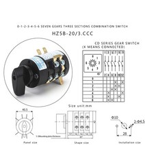 HZ5B-20-3.CCC/3.BBB/ 3.EEE 2.AAA/ 4.BBB/ 4.CCC 20A 660V 전기 용접기 용 로터리 캠 전송 조합 스위치, 03 20A 3.CCC