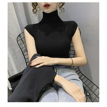BARNIDI 흰색티셔츠 여름옷 목폴라 스키니핏 슬림핏 민소매 이너티셔츠 상의 트렌드