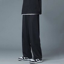 무드라인 남자 일자 와이드 트레이닝 팬츠 검정색 회색 츄리닝 통 바지