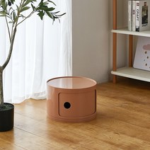 카르텔 수납장 거실 침실 원형 수납장 2단 3단 4단, 핑크 홑겹 + 완조립