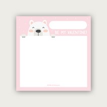 페토닷컴 예쁜 떡메모지 디자인 모음 메모지, 떡메 113. 베어 비 마이 발렌타인, 1개