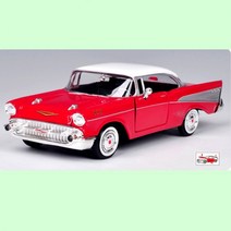 옛날 자동차 수집 모형 전시 1957 쉐보레 벨에어 레드, 상세페이지 참조