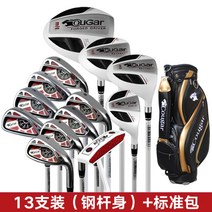 남성용 골프채 풀세트 입문용 스틸 카본 가방포함, 13개 스틸 +블랙골프백