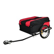 핸드카트 자전거화물 트레일러 16 인치 팽창 식 바퀴 수화물 손수레 강철 구조 자전거 운반 대, 한개옵션1, 02 빨간