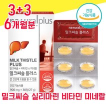 식약청 인증 식약처 인정 밀크씨슬 실리마린 추출물 밀크시슬 미크시슬 밀크시술 비타민 엽산 나이아신 간 건강 좋은 음식 40대 50대 60대 여성 남성 여자 남자 고함량 피로회복, 3+3 6개월분 - 다니마켓
