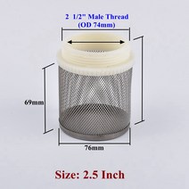 농업용물탱크 1/2 "-4" 304 스테인레스 스틸 필터 스크린 수족관 물고기 탱크 펌프 입구 농업 절, 07 2.5 Inch_03 15 Pieces