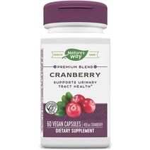 Natures Way 프리미엄 블렌드 크랜베리 100％ 농축액 1회 제공량당 400mg 60캡슐, 60 Count [Pack of 1]