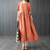 유니제이 리타 포인트 반팔 롱 원피스