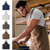 바리스타 카페 공방 미술 다용도 캔버스 앞치마, 네이비