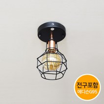 조명프라자 유비트 센서등, 블랙+전구포함(LED에디슨볼구G95)