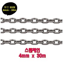 스텐체인 체인줄 스텐사슬 채인 4mm 30m 다용도 쇠사슬 로드체인 주차금지 통행금지 울타리 운동기구 택배비착불