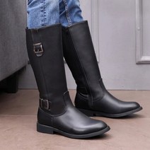 해외 소가죽 양가죽 남자 롱 38cm높이 바이크부츠 진피 오토바이신발 -27784, 01.블랙 돈피안감