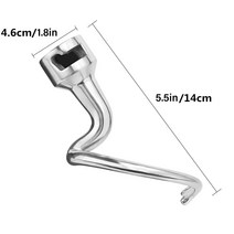 스파이럴 반죽기 Kitchenaid 용 나선형 반죽 후크 5KSM95 스테인레스 스틸 Spiralizer 믹서 빵, 한개옵션1, 한개옵션0