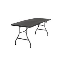 COSCO 디럭스 6피트 x 30인치 접이식 하프 블로우 성형 테이블 블랙, 검은색_6피트, 검은색_6피트