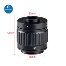 CTV-0.35x/0.5x/1X 초점 조정 가능 C 마운트 어댑터 링 M38 38mm Simul Focal 3 안 스테레오 현미경 USB 비디오 카메라, 1X