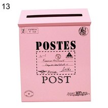 우편함설치 postbox 주택 우편함 벽걸이 방수 전원주택 우체통 레트로 금속 사서함 벽 마운트 메일 상자 사서함 버킷 신문 편지 상자 포스트 정원 장식 정원 용품 메일박스, 13