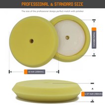 자동차광택기7인치 (180mm) 버프 연마 스폰지 패드 키트 자동차 광택기 버퍼용, 03 Yellow 2Pcs_01 7 Inch