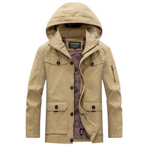 가을 얇은 윈드 브레이커 남성용 중년 재킷 큰사이즈, 아미 그린