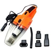 자동차 진공 청소기 12V 120W 휴대용 핸드 헬드 습식 및 건식 이중 사용 5 미터 커넥터 케이블 LED 라이트, 02 Orange