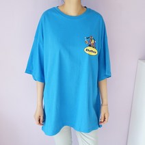 빅걸스토리 여성 루즈핏 레터링 버터 박스 반팔티