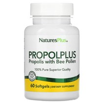 NaturesPlus 네이처스 플러스 비폴렌 함유 순수 꿀벌 프로폴리스 180mg 소프트젤 60정, 기본