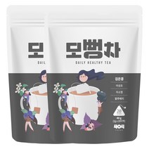뻥차 모뻥차 20티백 검은콩 블루베리 어성초 자소엽 가벼운 차 티 디카페인, 40개입, 2g