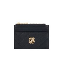 루이까또즈 여성 블랙 소가죽 지퍼 양면 카드지갑 SQ3SD03FI1BL