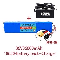 호환 전기자전거 밧데리 36V 36ah 18650 충전식 리튬 배터리 팩 10S3P 500W 고출력 변형 자전거 스쿠터 전, 1개