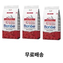 몬지 내추럴 슈퍼프리미엄 미니 퍼피&주니어 치킨 3kg 3개, 3kg X 3개